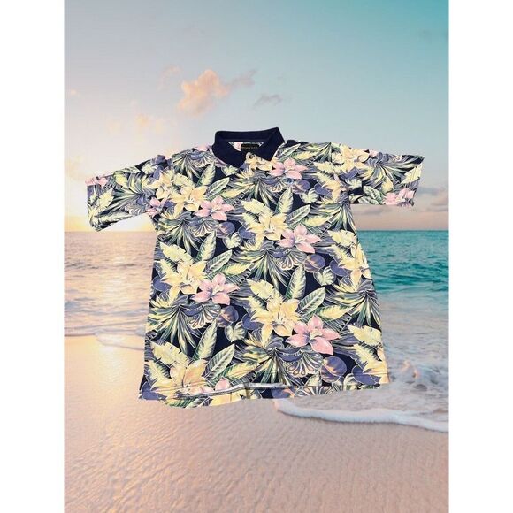 Hyatt Regency Maui IZOD Club Floral Hawaiian Polo - Picture 1 of 11